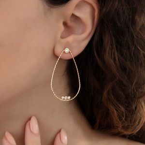 LAST ONE Dangle Earrings 18k Gold Plated Drop with Zircon Luxury  Jewelry